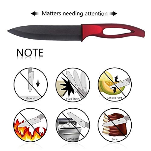 Cerámica de la manija del cuchillo de color rojo Policía de la fruta vegetal cuchillos de cocina de cerámica de zirconia Negro Cuchillo Cuchillos de cocina (Color : Knife set)