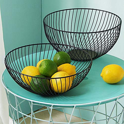 Cesta de frutero de mostrador, diseño Decorativo de Alambre de Acero Inoxidable de frutero con un Moderno Estilo Decorativo, Frutas, Verduras, bocadillos, artículos para el hogar (hemisferio)