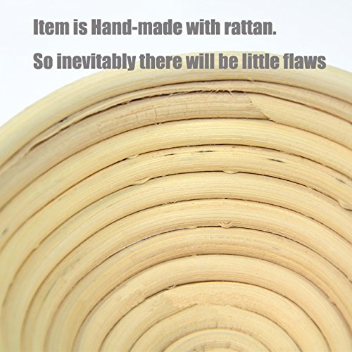 Cesta de ratán tipo banneton hecha a mano para pan, A:13cm