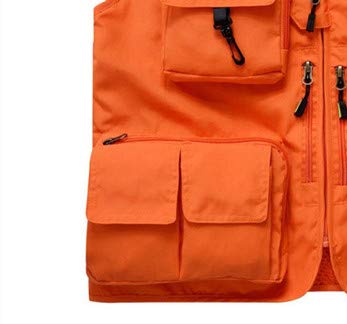 Chaleco de pesca para hombre, transpirable, con bolsillo de malla sin mangas, chaleco de senderismo Naranja naranja XXXXXL