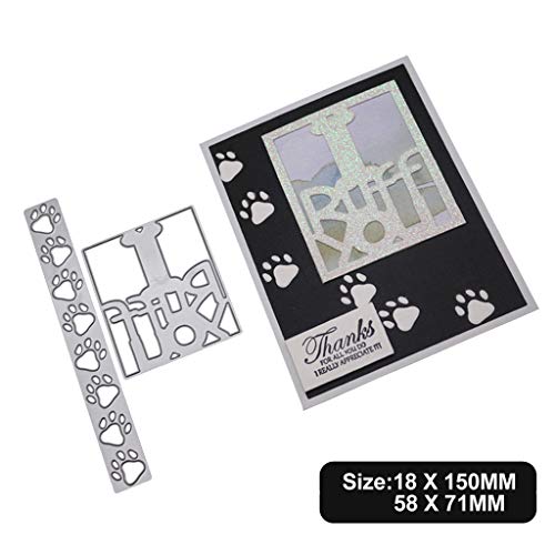 Chaoxiner Troqueles de corte de metal, diseño de huella de perro para hacer tarjetas, troquelado para manualidades, álbumes de recortes, plantilla de papel para manualidades
