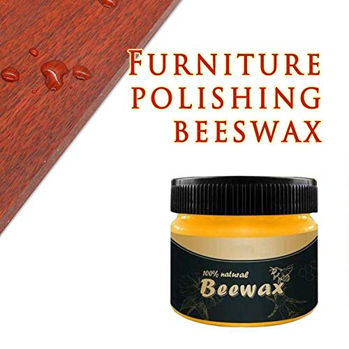 Childlike Cera De Abeja Natural para Madera - 80g Wood Seasoning Beewax Restaurador De Muebles con Esponja Y Trapo - Limpiador De Muebles De Madera para Reparación De Mesa/Gabinete/Silla/Piso