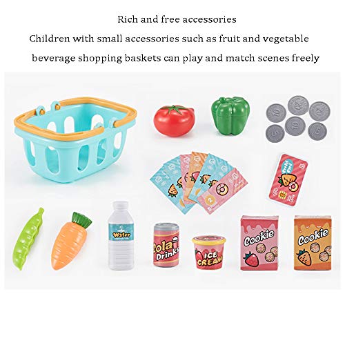 Children's Juego de Caja registradora de supermercado de Juguetes para niños, Caja registradora de Juguetes educativos con calculadora, báscula, escáner, micrófono,Juguetes para niños