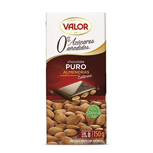 Chocolates Valor - Chocolate puro con almendras - 150 g - [pack de 3]