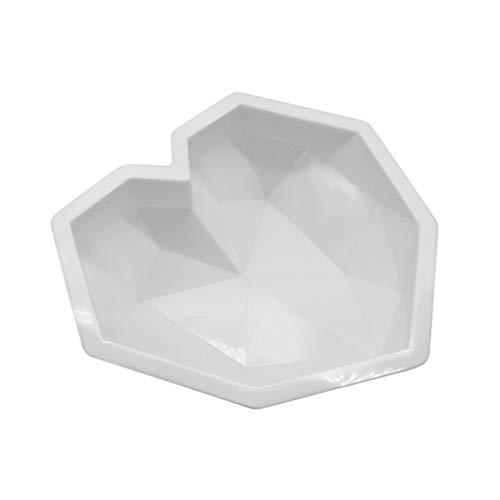 Chowcencen Forma geométrico Blanco del corazón de Silicona Molde de la Torta Mousse de Moho Blanco Galleta del Molde de la Torta cortadores de Cocina para Hornear Herramientas de Bricolaje