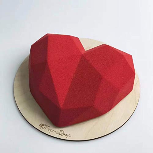 Chowcencen Forma geométrico Blanco del corazón de Silicona Molde de la Torta Mousse de Moho Blanco Galleta del Molde de la Torta cortadores de Cocina para Hornear Herramientas de Bricolaje