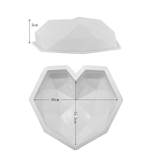 Chowcencen Forma geométrico Blanco del corazón de Silicona Molde de la Torta Mousse de Moho Blanco Galleta del Molde de la Torta cortadores de Cocina para Hornear Herramientas de Bricolaje