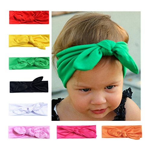 CHSEEA 8PCS Niños Sombrero Beanie Gorras Elásticas Caliente de Punto Arco Venda De Pelo Bebe Vinchas Diadema Turbante Cintas para El Pelo Niñas Accesorios para El Cabello #4