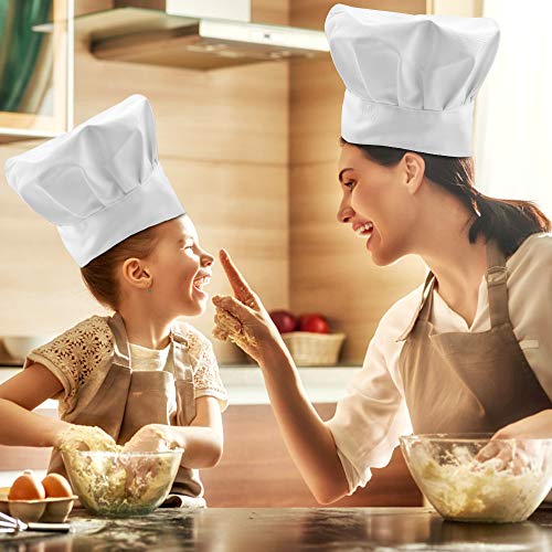 chudian 3 pcs Sombrero de Cocina Gorro de Chef con Goma Elástica Sombrero de Chef Blanco para Cocinero Hombre y Mujer para Cocina, Hogar, Restaurante, Abastecimiento