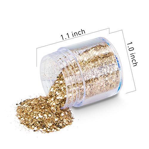 Chunky Purpurina para el rostro, Cara y Cuerpo Maquillaje Glitter Paillette Brillante Decoración Para Pelo, Uñas y Mejilla -10 cajas