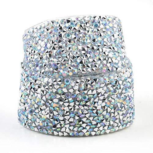 Cinta de diamantes de imitación de cristal, 3 cm de diamante brillante de 3 cm, rollo de malla de diamantes de imitación para bodas, tartas de cumpleaños, decoraciones (cristal AB, 3 cm)