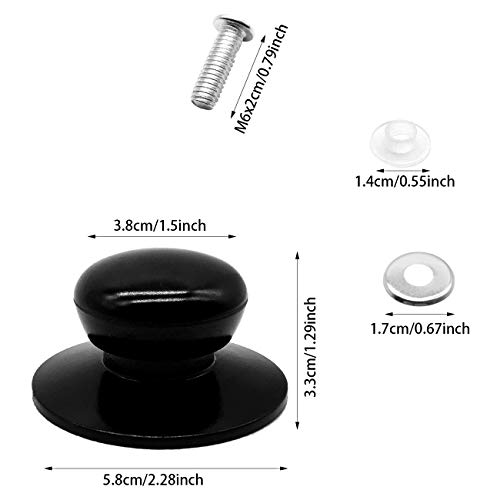 CKANDAY - Juego de 4 tapas para ollas con botones de repuesto, tapas de vajilla de cocina universales, botones de repuesto, tapa para caldera, tapa para olla, tapa para la olla, mango, color negro