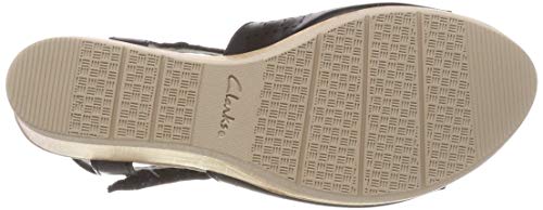 Clarks Cammy Glory, Sandalias Punta Cerrada para Mujer, Negro (Black Leather-), 37 EU