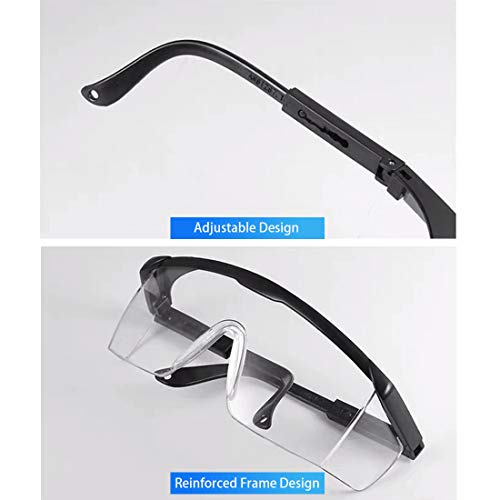 Claro Seguridad Lentes Personal Protector Equipo Anti niebla Gafas de protección para Hombres, Mujeres y Jóvenes, Templo ajustable, con Anteojos Bolso