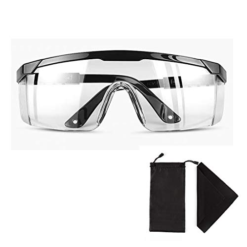 Claro Seguridad Lentes Personal Protector Equipo Anti niebla Gafas de protección para Hombres, Mujeres y Jóvenes, Templo ajustable, con Anteojos Bolso