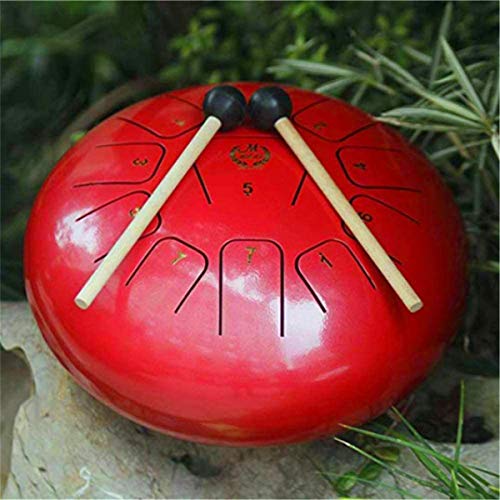 Clásico Lengua tambor de acero, Lotus tambor, tambor de Worry-Free, 11 Notas 16Inches, accesorios de acero Lengua tambor * 1 palillo del tambor * 1 * Batería 1, Rojo Tongue Drum Un Regalo, Tratamiento