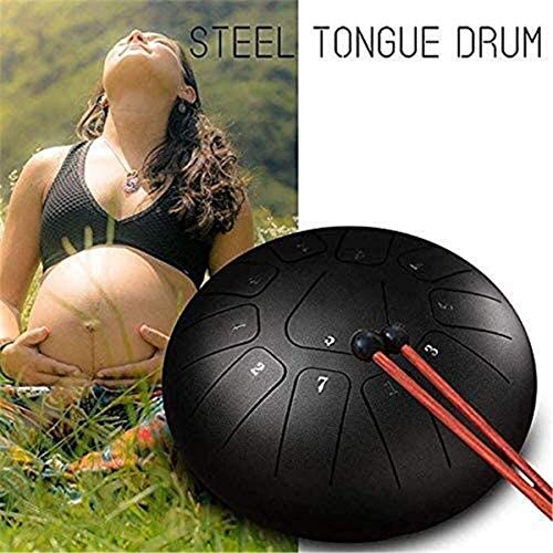 Clásico Tongue tambor de acero de 13 pulgadas de 11 tonos mano sartén tambor instrumento de percusión con Travel tambor mazos acolchado bolsa for la meditación personal Yoga 109 Tongue Drum Un Regalo,