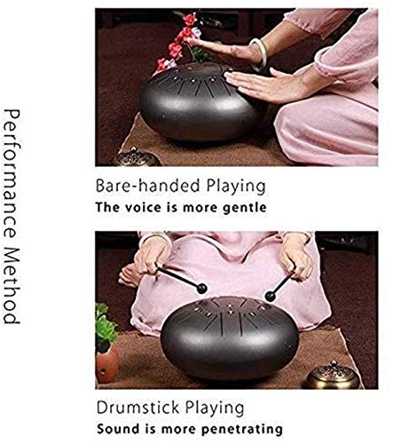 Clásico Tongue tambor de acero de 13 pulgadas de 11 tonos mano sartén tambor instrumento de percusión con Travel tambor mazos acolchado bolsa for la meditación personal Yoga 109 Tongue Drum Un Regalo,