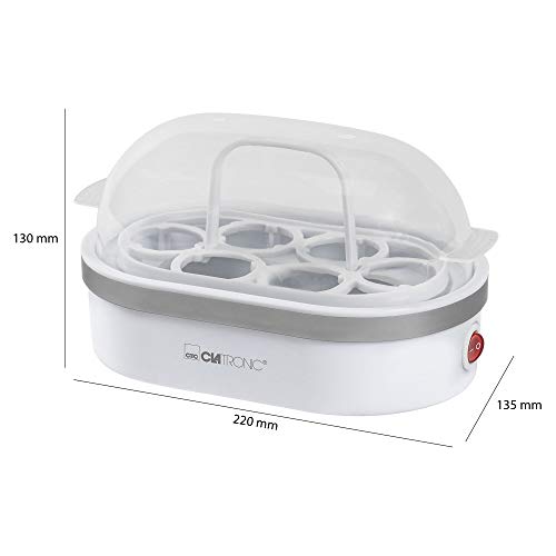 Clatronic EK 3497 - Cuece huevos, para 6 huevos cocidos, 400 W, color blanco