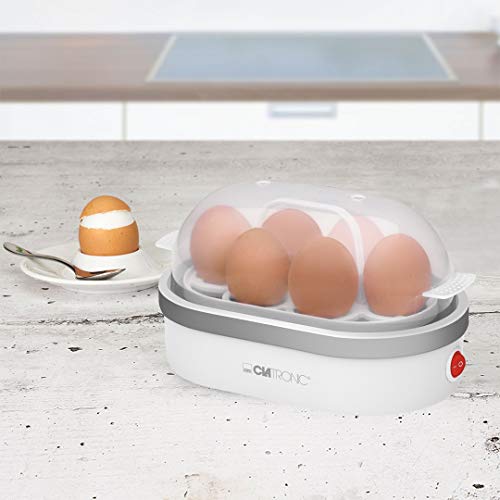 Clatronic EK 3497 - Cuece huevos, para 6 huevos cocidos, 400 W, color blanco