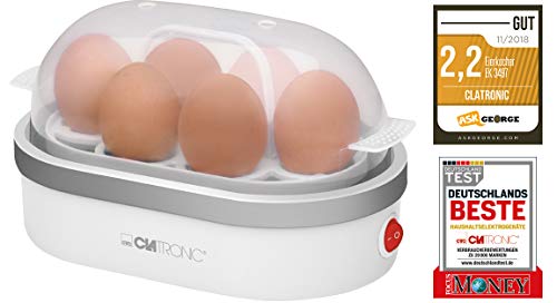 Clatronic EK 3497 - Cuece huevos, para 6 huevos cocidos, 400 W, color blanco