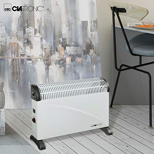 Clatronic KH 3077 - Convector con termostato regulable, 3 niveles de temperatura, con regulador de potencia para un bajo consumo