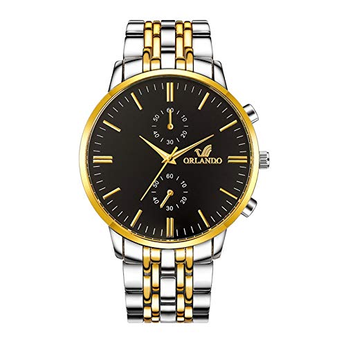 CNBB Relojes De Hombre Reloj De Cuarzo De Moda Reloj De Pulsera De Acero Inoxidable Chapado En Oro Plateado para Hombre