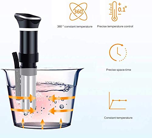 Cocina, Inmersión de circulación, 1100W Calentador de circulación lenta procesador de control de vacío preciso de la temperatura, control táctil, temporizador for una cocción uniforme y saludable LMMS