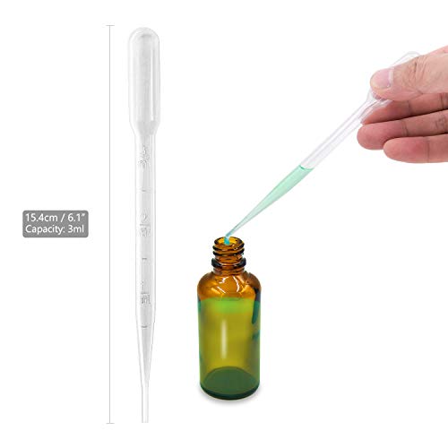 COCOCITY Set de 4 Botellas Botella de Vidrio Atomizador Rociador con 3 ml Pipetas Mist Sprayer para Acerites Esenciales - Uso en Aromaterapia - Limpieza de Habitacion (30ml 50ml)