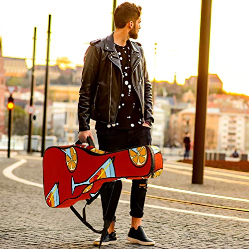 Cóctel de dibujos animados Guitarra Acústica Bolsa de Acolchado Grueso Impermeable Doble Ajustable Correa de Hombro Guitarra Caso Gig Bag