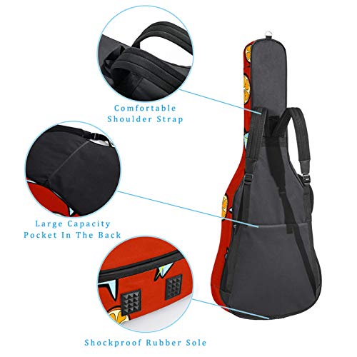 Cóctel de dibujos animados Guitarra Acústica Bolsa de Acolchado Grueso Impermeable Doble Ajustable Correa de Hombro Guitarra Caso Gig Bag