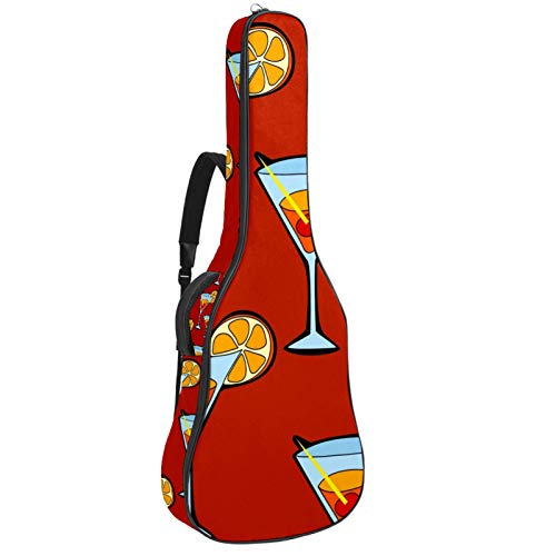 Cóctel de dibujos animados Guitarra Acústica Bolsa de Acolchado Grueso Impermeable Doble Ajustable Correa de Hombro Guitarra Caso Gig Bag