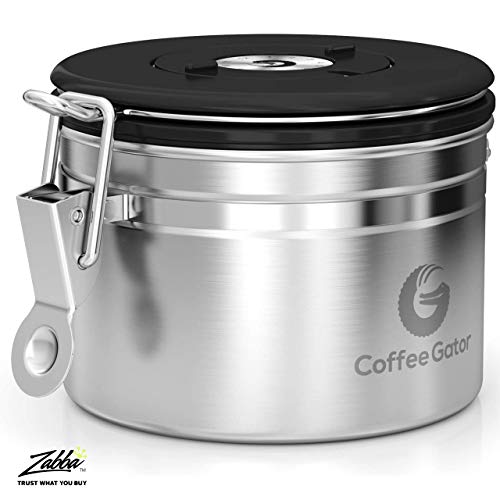 Coffee Gator Recipiente para Café Tamaño Mediano – Mantiene el Café Delicioso – Cuchara de Acero Inoxidable Gratis – Recipiente para de Café, Pequeño Аcero Inoxidable