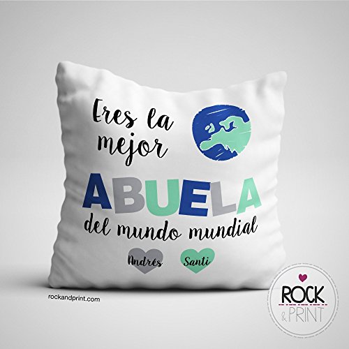 Cojín Abuela personalizado 40x40 cm. Incluye relleno. Elige el color diseño. Día de la Madre, regalo de Reyes Magos. Cumpleaños abuelita. Cojines originales. Aniversario Idea regalo mujer