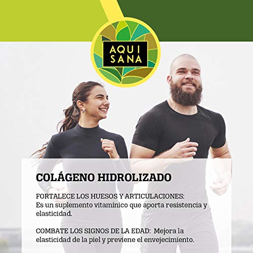 Colágeno Con Magnesio | Colágeno Hidrolizado Con Magnesio y Calcio | Colágeno con vitamina C y vitamina D para ayudar a la energía del día a día | 450 Comprimidos - Aquisana