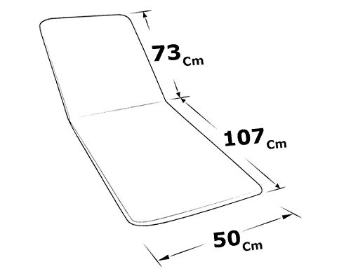 Colchoncillo para tumbona de piscina playa jardín, tela de algodón 100%, italiano, universal, modelo Lima, rayado, turquesa