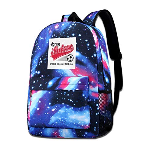 College Bag Euro 2016 Fútbol Suiza Suisse Béisbol Blanco Dibujos Animados Ligeros Anime Imprimir Bolso De Hombro Mochila Star Sky Mochila Casual Moda Acogedora