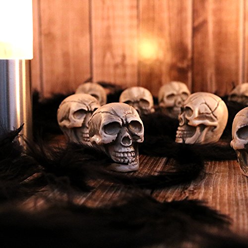 com-four® 12x Calavera como decoración de Halloween - Calavera de los Muertos - Mini Calavera Espeluznante para Fiestas temáticas y de Terror (12 Piezas - Mini Calavera)