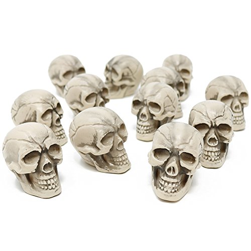 com-four® 12x Calavera como decoración de Halloween - Calavera de los Muertos - Mini Calavera Espeluznante para Fiestas temáticas y de Terror (12 Piezas - Mini Calavera)