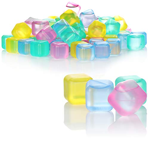 com-four® 72x Cubitos de hielo reutilizables en diferentes colores [la selección varía] - cubitos de hielo para bebidas refrescantes (72 piezas - Dice V2)