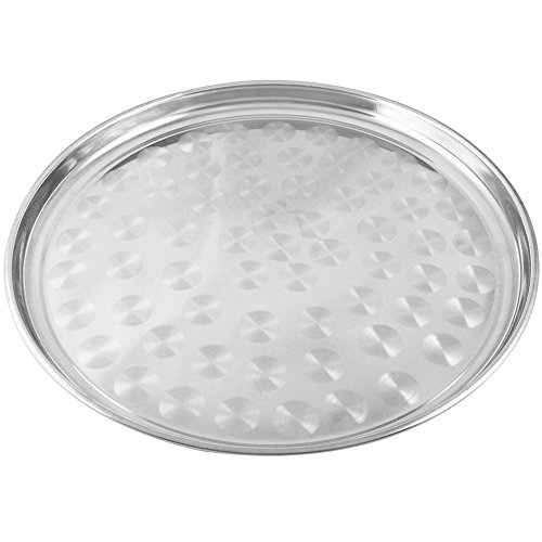 com-four® Bandeja de Servicio de gastronomía Profesional de Acero Inoxidable, Ø 40 cm (01 Pieza - 40 cm)