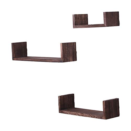 Comfify U-Shaped Floating Shelves - Brown