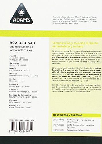 Comunicación y atención al cliente en hostelería y turismo. Unidad Formativa 0042