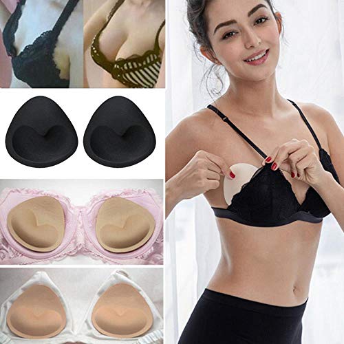 Coner Almohadilla para el Pecho de Esponja Gruesa Sujetadores Bikinis Push Up Boob Enhancer Ropa Interior extraíble Triangular Esponja Almohadilla para el Pecho Insertos, Beige