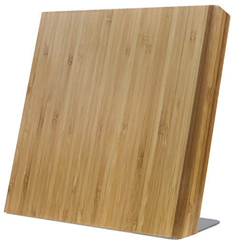 Coninx Quin Bloque Magnético de Cuchillos - Taco de Madera Bambú - 23 x 22 x 12 cm – Imán de neodimio muy fuerte – Ustensilios de Cocina - Satisfacción Garantizada