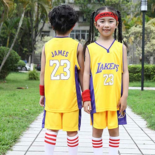 Conjunto De Uniforme De Baloncesto Para Fanáticos De Jersey Para Niños Mallas Bordadas NBA Lakers 23 Shorts De Jersey De Baloncesto James Chicago Bulls,Yellow-M