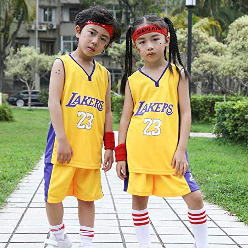 Conjunto De Uniforme De Baloncesto Para Fanáticos De Jersey Para Niños Mallas Bordadas NBA Lakers 23 Shorts De Jersey De Baloncesto James Chicago Bulls,Yellow-M