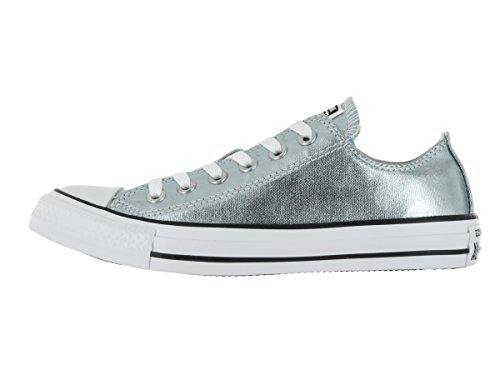 Converse Unisex Chuck Taylor All Star Ox Low Top Classic Metallic Glacier/White/Black Sneakers - 7 B(M) US Women / 5 D(M) US Men