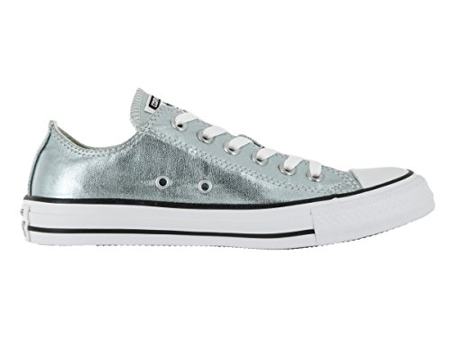 Converse Unisex Chuck Taylor All Star Ox Low Top Classic Metallic Glacier/White/Black Sneakers - 7 B(M) US Women / 5 D(M) US Men