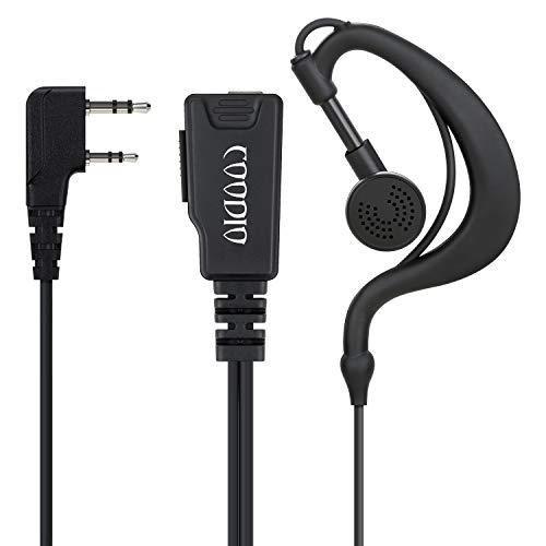 COODIO Kenwood Radio Auriculares 2 Pin Forma G Micro-Auricular Micrófono Policía Microfono Seguridad y Bodyguard para Kenwood Baofeng Wouxun Transceptor